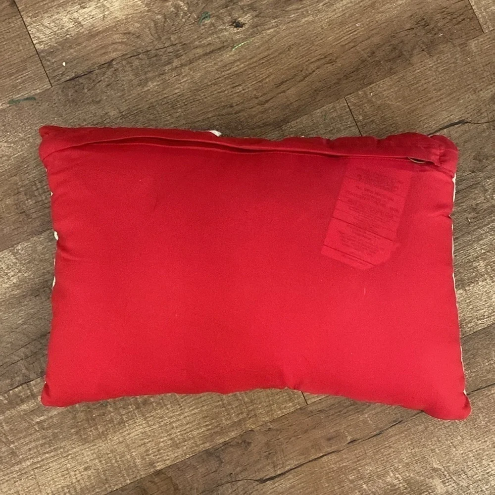 Pier 1 red, green and gold Christmas throw pillow.